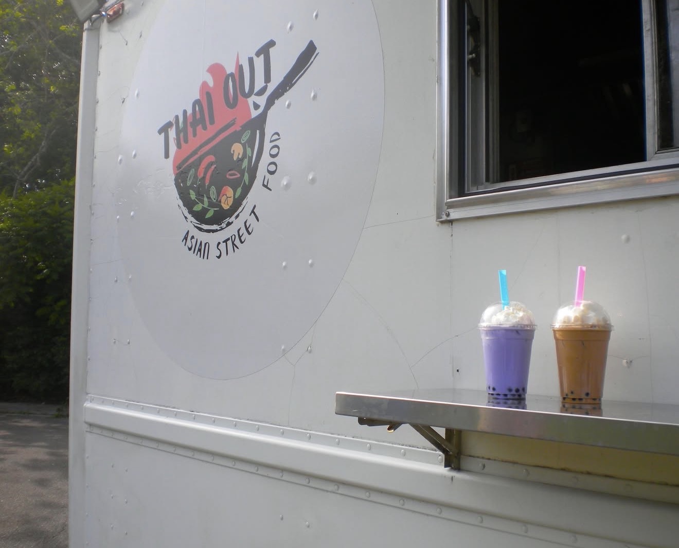 Taro and milk bubble tea